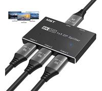 AOOCOO 8k DisplayPort Splitter,1 Entrada 3 Salidas MST SST Hub DP Splitter,para Cine en Casa,Escuela, Hotel, Convertidor, Interruptor,Transferencia Múltiples Pantallas.