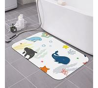 AOOEDM Alfombrilla de baño de Tierra de diatomeas BlueDolphinLovelyOceanAnimals de 40,6 x 60,9 cm