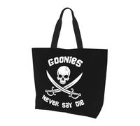 AOOEDM Bolsa de compras grande reutilizable con diseño de calavera Nunca digas que no (15 unidades) - Bolso de hombro unisex para playa, viajes y compras.