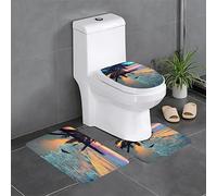 AOOEDM Juego de 3 alfombras de baño con Hamaca de Playa de Coco, Suaves y cómodas con Respaldo Antideslizante, absorbentes y Lavables a máquina, 24.0 x 16.0 in
