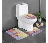 AOOEDM Juego de 3 alfombras de baño Energetic Horse, Suaves y cómodas con Respaldo Antideslizante, absorbentes y Lavables a máquina, 24 x 16 Pulgadas