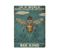 AOOEDM Kind Posters Floral Art Posters of Bees Art Vintage Tin Sign Metal Tin Signs para Man Cave Funny Art Placa de pared Cocina Bar Pub Cafetería Decoración de pared