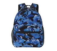 AOOEDM Mochila escolar, de viaje, de trabajo, con bolsillo para botella de agua, compatible con ballenas asesinas, orcas, animales marinos, mochilas informales