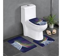 AOOEDM Northern Lights - Juego de 3 alfombras de baño con diseño de Oso Polar, Suaves y cómodas con Parte Trasera Antideslizante, absorbentes y Lavables a máquina, 24.0 x 16.0 in