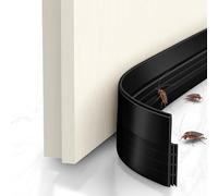 AOOHA Burlete Puerta Entrada Contra Corrientes de Aire,100 cm Tira de Sellado Burlete Bajo Puerta,Burlete para Puertas de Entrada Aislamiento Acústico y A Prueba de Viento,Protección Fría Negro