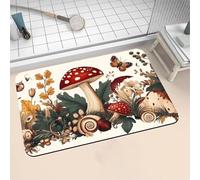 Aoojlo Alfombra Baño Secado Rapido Champiñones Alfombrilla Baño Diatomita Antideslizante, Alfombra Ducha Absorbente Fácil Limpieza Lavable Bath Mat Rug para Suelo Entrada Cocina 100x160cm 16-67