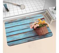 Aoojlo Alfombra Baño Secado Rapido Madera Alfombrilla Baño Diatomita Antideslizante, Alfombra Ducha Absorbente Fácil Limpieza Lavable Bath Mat Rug para Suelo Entrada Cocina 120x170cm 16-1397