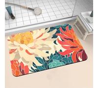 Aoojlo Alfombra Baño Secado Rapido Plants Alfombrilla Baño Diatomita Antideslizante, Alfombra Ducha Absorbente Fácil Limpieza Lavable Bath Mat Rug para Suelo Entrada Cocina 40x60cm 16-1221