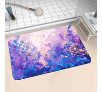 Aoojlo Alfombra Baño Secado Rapido Purple Alfombrilla Baño Diatomita Antideslizante, Alfombra Ducha Absorbente Fácil Limpieza Lavable Bath Mat Rug para Suelo Entrada Cocina 150x220cm 16-1265