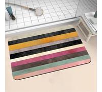 Aoojlo Alfombra Baño Secado Rapido Rainbow Alfombrilla Baño Diatomita Antideslizante, Alfombra Ducha Absorbente Fácil Limpieza Lavable Bath Mat Rug para Suelo Entrada Cocina 100x160cm 16-1087