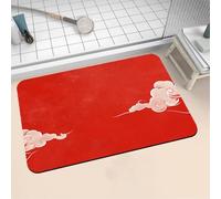 Aoojlo Alfombra Baño Secado Rapido Red Alfombrilla Baño Diatomita Antideslizante, Alfombra Ducha Absorbente Fácil Limpieza Lavable Bath Mat Rug para Suelo Entrada Cocina 140x200cm 16-1365