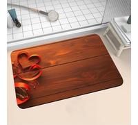 Aoojlo Alfombra Baño Secado Rapido Rojo Alfombrilla Baño Diatomita Antideslizante, Alfombra Ducha Absorbente Fácil Limpieza Lavable Bath Mat Rug para Suelo Entrada Cocina 70x120cm 16-1383