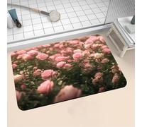 Aoojlo Alfombra Baño Secado Rapido Rose Alfombrilla Baño Diatomita Antideslizante, Alfombra Ducha Absorbente Fácil Limpieza Lavable Bath Mat Rug para Suelo Entrada Cocina 80x150cm 16-1213