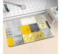 Aoojlo Alfombra Baño Secado Rapido Square Alfombrilla Baño Diatomita Antideslizante, Alfombra Ducha Absorbente Fácil Limpieza Lavable Bath Mat Rug para Suelo Entrada Cocina 50x80cm 16-1189