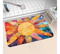 Aoojlo Alfombra Baño Secado Rapido Sun Alfombrilla Baño Diatomita Antideslizante, Alfombra Ducha Absorbente Fácil Limpieza Lavable Bath Mat Rug para Suelo Entrada Cocina 100x160cm 16-1373
