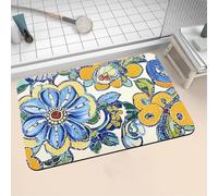 Aoojlo Alfombra Baño Secado Rapido Traditional Alfombrilla Baño Diatomita Antideslizante, Alfombra Ducha Absorbente Fácil Limpieza Lavable Bath Mat Rug para Suelo Entrada Cocina 40x60cm 16-1231