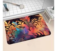 Aoojlo Alfombra Baño Secado Rapido Tropical Alfombrilla Baño Diatomita Antideslizante, Alfombra Ducha Absorbente Fácil Limpieza Lavable Bath Mat Rug para Suelo Entrada Cocina 40x60cm 16-1255