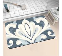 Aoojlo Alfombra Baño Secado Rapido Vintage Alfombrilla Baño Diatomita Antideslizante, Alfombra Ducha Absorbente Fácil Limpieza Lavable Bath Mat Rug para Suelo Entrada Cocina 80x120cm 16-1279