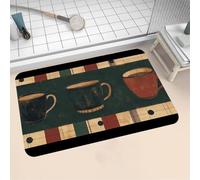 Aoojlo Alfombra Baño Secado Rapido Vintage Alfombrilla Baño Diatomita Antideslizante, Alfombra Ducha Absorbente Fácil Limpieza Lavable Bath Mat Rug para Suelo Entrada Cocina 50x80cm 16-1083
