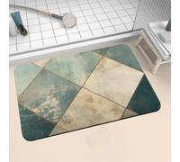 Aoojlo Alfombra Baño Secado Rapido Vintage Alfombrilla Baño Diatomita Antideslizante, Alfombra Ducha Absorbente Fácil Limpieza Lavable Bath Mat Rug para Suelo Entrada Cocina 150x220cm 16-1267