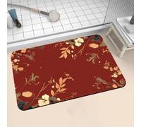 Aoojlo Alfombra Baño Secado Rapido Vintage Alfombrilla Baño Diatomita Antideslizante, Alfombra Ducha Absorbente Fácil Limpieza Lavable Bath Mat Rug para Suelo Entrada Cocina 40x60cm 16-1085