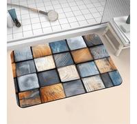 Aoojlo Alfombra Baño Secado Rapido Wooden Alfombrilla Baño Diatomita Antideslizante, Alfombra Ducha Absorbente Fácil Limpieza Lavable Bath Mat Rug para Suelo Entrada Cocina 70x120cm 16-1357