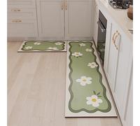 Alfombras Cocina Alfombra Cocina Lavable Antideslizante, Alfombrilla de Cocina, Super Absorbente Tapetes Alfombras Antideslizantes, Alfombra de Cocina, SalóN, Comedor, BañO Plants, 45x120cm