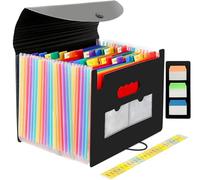 Aoonar Carpeta Acordeón A4 con 24 Compartimentos - Clasificador Expandible de Documentos con Separadores de Colores - Archivador de Oficina, Escuela y Hogar