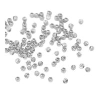 AOOOWER 100 cuentas espaciadoras redondas de 3 mm a 6 mm para pulseras, collares, joyería, separadores de cuentas de color dorado y plateado