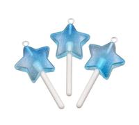 AOOOWER 3 colgantes redondos únicos de corazón con forma de estrella y revestimiento de materiales de resina resistentes para uso diario casual, 5cm x 5cm x 1cm, Resina, No es una piedra preciosa
