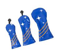AOOOWER 3 fundas impermeables para cabeza de palo de golf, cubierta de madera con patrón de estrellas, accesorio para conductor y Fairway Hybrids