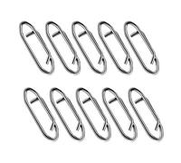 AOOOWER 50 anillos de acero inoxidable de cambio rápido para señuelos, conectores de clip, accesorios profesionales de aparejos de pesca, 50 unidades