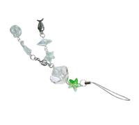 AOOOWER Abalorio de teléfono con cuentas con temática marina con acento de pez y caracola, elegante cordón para teléfono individualizado, 16cm, Acrílico, No es una piedra preciosa