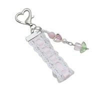 AOOOWER Accesorio único para teléfono con cuentas de fresa, cinta de encaje con borlas para teléfono con fresa, 10.2cm, aleación de cinta, No es una piedra preciosa