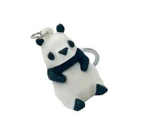 AOOOWER Adorable llavero de silicona con diseño de panda con diseño de animal, hecho a mano, accesorio para mochila para niñas, 3.1*5.1cm, PVC, No es una piedra preciosa