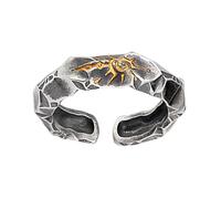 AOOOWER Anillos ajustables de cobre con piedra de deseos para hombre, símbolo de suerte y felicidad, anillos abiertos, cómodos para uso diario, 5mm, Cobre, Sin piedras preciosas