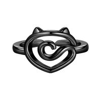 AOOOWER Anillos de ganchillo de metal para gatos, anillos guía de hilo de moda, soporte de dedo de moda, adorno de moda para manualidades, 2.73x3.12in, Metal, Sin piedras preciosas