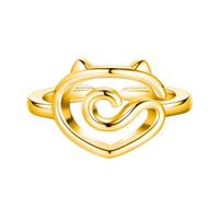 AOOOWER Anillos de ganchillo de metal para gatos, anillos guía de hilo de moda, soporte de dedo de moda, adorno de moda para manualidades, 2.73x3.12in, Metal, Sin piedras preciosas