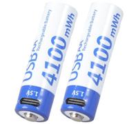 AOOOWER Batería LR6 Recargable por USB C 1 5 V 4100mWh Almacenamiento De Energía para Reloj De Juguete Eléctrico Accesorios De Control Remoto 2 Uds.