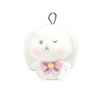 AOOOWER Bonito colgante de conejos de dibujos animados de resina flocada, accesorio para hacer joyas, elegante surtido, 29x20x32mm, Resina, No es una piedra preciosa