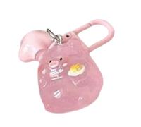 AOOOWER Bonito llavero de cerdito brillante con colgante de estrella suave al tacto y resistente para uso diario casual, 32x20mm, Resina, No es una piedra preciosa