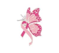 AOOOWER Broche de cinta para concienciación sobre el cáncer de mama, ropa de moda, pin de solapa, elegante accesorio de aleación para suéter, 29x18mm, Metal, No es una piedra preciosa