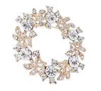 AOOOWER Broche de corona de aleación resistente con flores coloridas para mujer, mochila, ropa y sombrero, Size 4.4x4.2cm/1.73x1.65inch, Aleación, diamantes de agua, No es una piedra preciosa