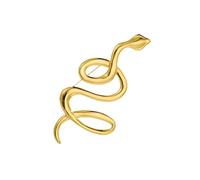 AOOOWER Broche de serpiente dorado único que simboliza fuerza y elegante accesorio de moda para fiestas o negocios, 6.8*3.2cm, acero de titanio, No es una piedra preciosa