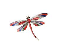 AOOOWER Broche retro de libélulas de cristal, elegante, con diamantes de imitación, accesorio de solapa para mujeres y niñas, SizeApprox.5x7.4cm/1.97x2.91inch, Metal, No es una piedra preciosa