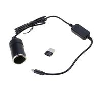AOOOWER Cable convertidor de adaptador de coche USB tipo C de 5 V a 12 V para dispositivos de baja potencia de 10 W, adaptador de conector USB de luz LED