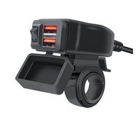AOOOWER Cargador USB de doble puerto para motocicleta, adaptador de carga rápida para teléfono impermeable