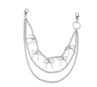 AOOOWER Colgante de cinturón de cadena de pantalones multicapa para varios estilos y realzar el atuendo, resistente a la corrosión, 5.85x3.12in, Metal, No es una piedra preciosa