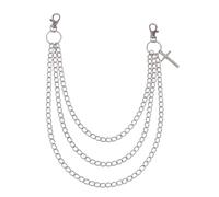 AOOOWER Colgante de cinturón de cadena de pantalones multicapa para varios estilos y realzar el atuendo, resistente a la corrosión, 4.68x3.12in, Metal, No es una piedra preciosa