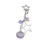 AOOOWER Colgante de corazón con diseño de estrella y lazo para teléfono, cuerda para colgar en la cadena de teléfono, bolsa de decoración, llavero, 11.3cm, aleación, No es una piedra preciosa